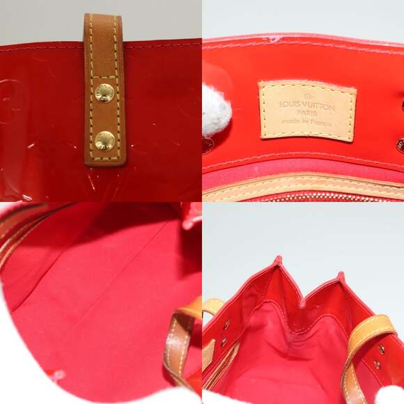 LOUIS VUITTON Monogram Vernis Reade PM Hand Bag Red Rouge M91088 - Picture 11 of 12